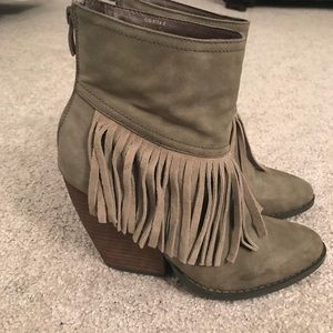 Suede Fringe Booties